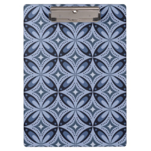 Blaues geometrisches Muster im Retro-Stil Klemmbrett