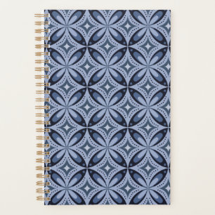 Blaues geometrisches Muster im Retro-Stil Planer