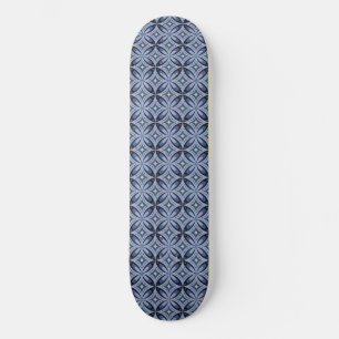 Blaues geometrisches Muster im Retro-Stil Skateboard