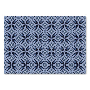 Blaues geometrisches Muster im Retro-Stil Tischnummer