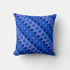 Blaues geometrisches Muster Kissen