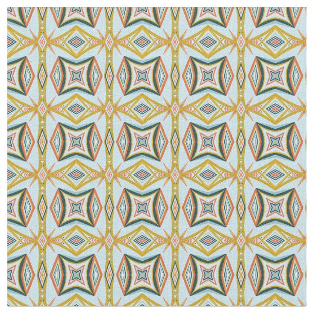 Blaues geometrisches Muster Stoff (Nahaufnahme)