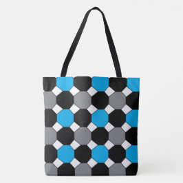 Blaues geometrisches Muster Tasche