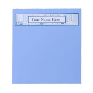 Blaues geometrisches Notizbuch mit Ihrem Namen Notizblock