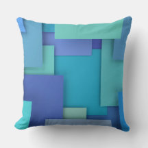 Blaues geometrisches Wirbelbandkissen