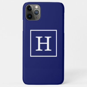 Blaues Gerahmtes Anfangsmonogramm Case-Mate iPhone Hülle