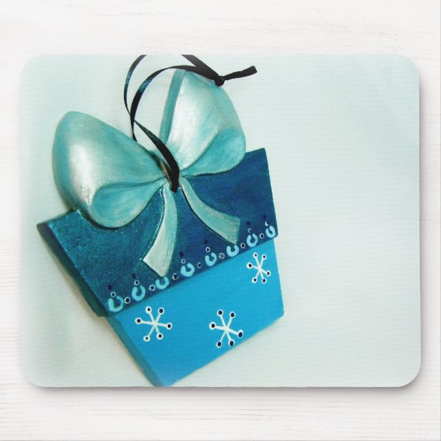 Blaues Geschenk I Mousepad (Vorne)