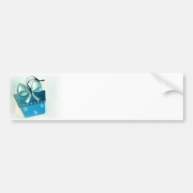Blaues Geschenk II Autoaufkleber (Vorne)