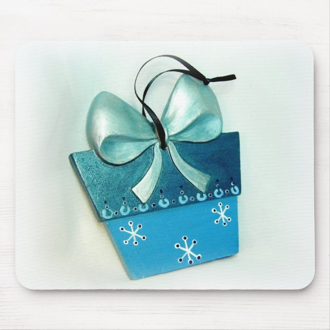 Blaues Geschenk II Mousepad (Vorne)