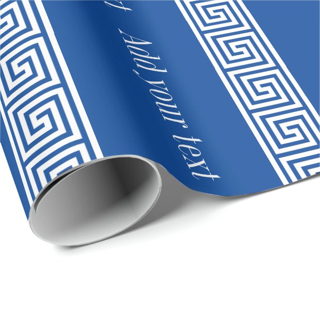 Blaues Geschenk-Packpapier des griechischen Geschenkpapier (Rolleneckpunkt)