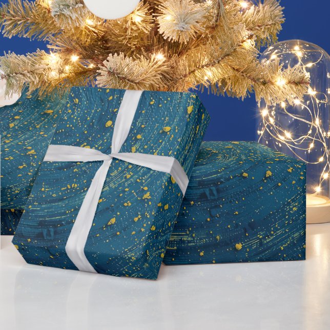 Blaues Geschenkpapier | Durchgängig blaues Geschen (Feiertage)