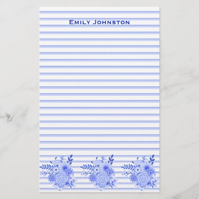 Blaues gezeichnetes kundenspezifisches briefpapier (Vorderseite)
