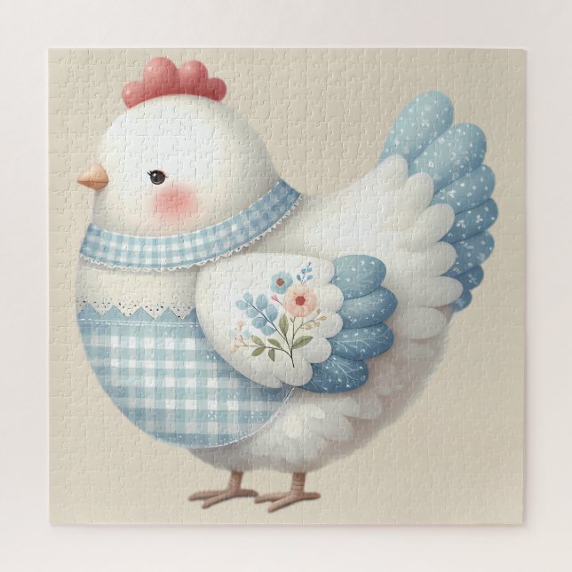 Blaues Gingham-Haus-Huhn (Vertikal)