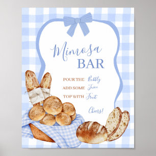 Blaues Gingham Karo-Bun im Ofen Mimosa Poster