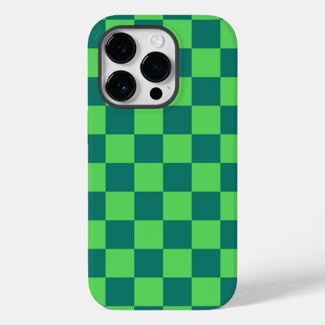 Blaues Gingham-Muster Case-Mate iPhone 14 Pro Hülle (Rückseite)