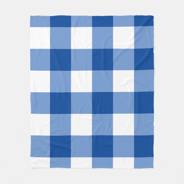 Blaues Gingham-Muster Fleecedecke (Vorderseite)