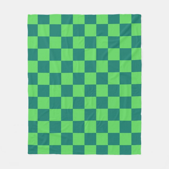Blaues Gingham-Muster Fleecedecke (Vorderseite)