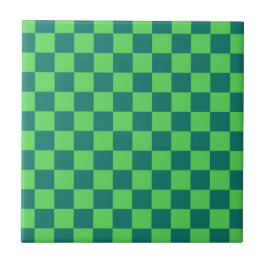 Blaues Gingham-Muster Fliese
