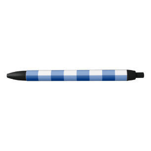 Blaues Gingham-Muster Kugelschreiber