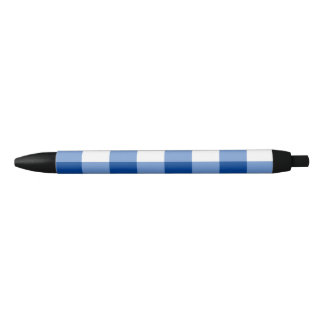 Blaues Gingham-Muster Kugelschreiber