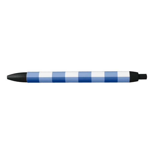 Blaues Gingham-Muster Kugelschreiber (Vorderseite)