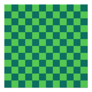 Blaues Gingham-Muster Poster
