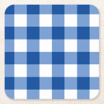 Blaues Gingham-Muster Rechteckiger Pappuntersetzer<br><div class="desc">Ein buntes bearbeitbares Schachbrett oder Gingham Muster. Klicken Sie zum Personalisieren auf Design bearbeiten und wählen Sie bis zu 4 Farben. Fühlen Sie sich frei fragen für Design-Hilfe.</div>