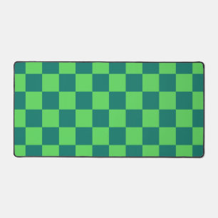 Blaues Gingham-Muster Schreibtischunterlage