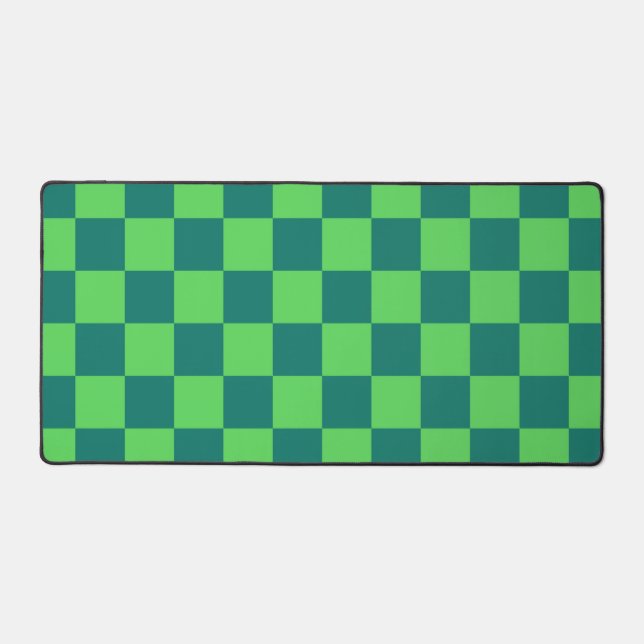 Blaues Gingham-Muster Schreibtischunterlage (Vorderseite)