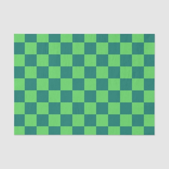 Blaues Gingham-Muster Seidenpapier (Vorderseite)