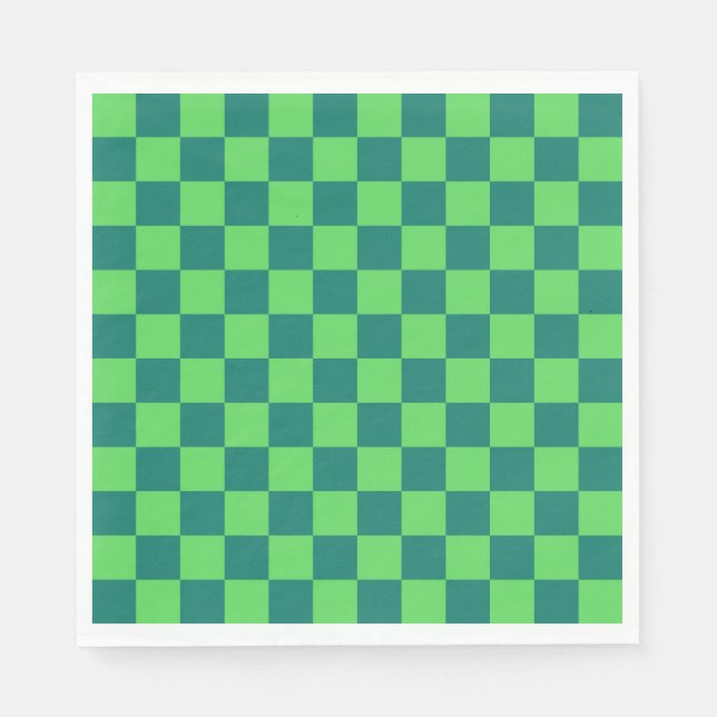 Blaues Gingham-Muster Serviette (Vorderseite)