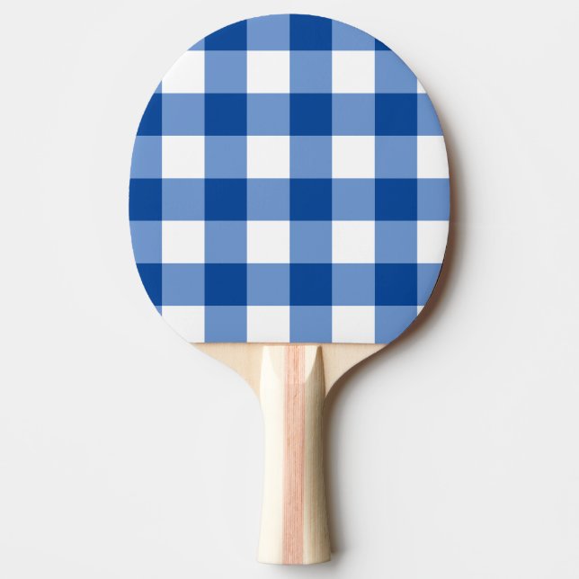 Blaues Gingham-Muster Tischtennis Schläger (Vorderseite)