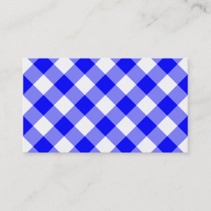 Blaues Gingham-Muster Visitenkarte