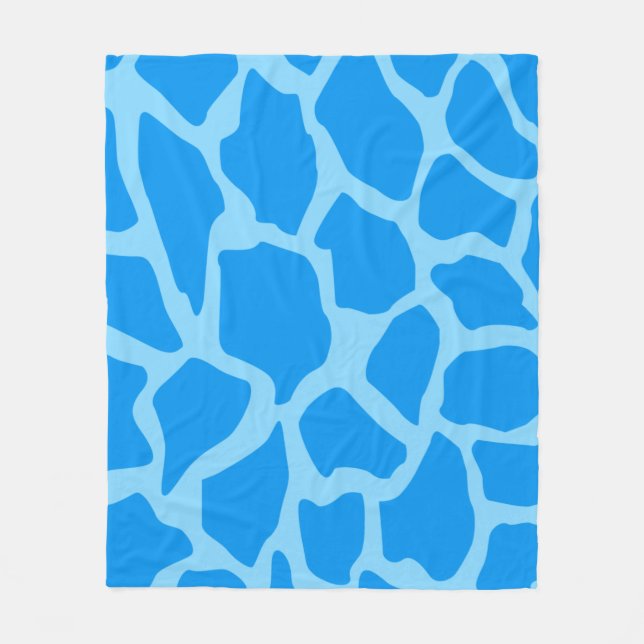 Blaues Giraffenmuster  Fleecedecke (Vorderseite)