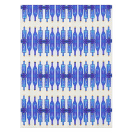 Blaues Glas Korkierte Flaschen Tischdecke