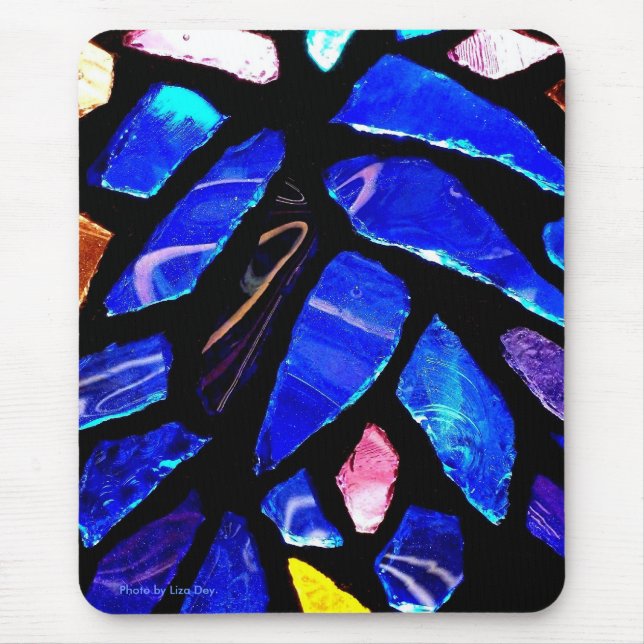 'Blaues Glas' Mousepad (Vorne)