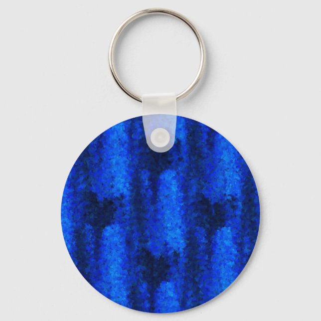 Blaues Glasmuster Schlüsselanhänger (Vorderseite)