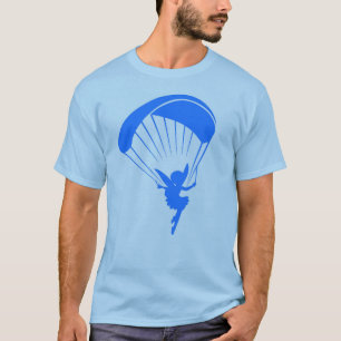 Blaues Gleitschirmfliegen-Elf-T-Shirt T-Shirt