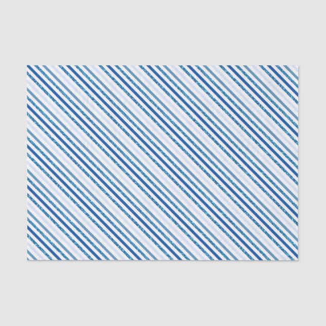 Blaues Glitzer Streifen Winterzellenpapier Seidenpapier (Vorderseite)