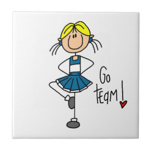 Blaues Go-Team-Cheerleader Fliese