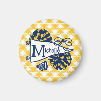 Blaues Gold Cheer Pennant Personalisiertes Schloss Magnet