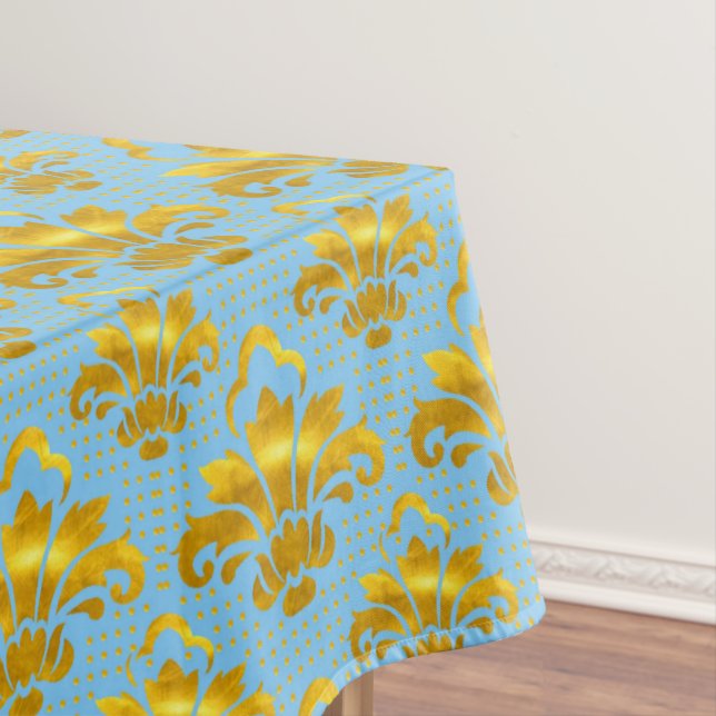 Blaues Gold Damask Muster Tischdecke (Beispiel)