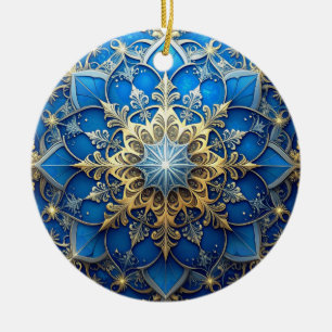Blaues Gold Dekoratives Weihnachtsornament