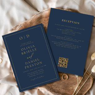 Blaues Gold in einem QR-Code Einladung