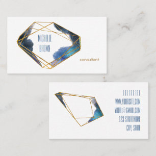 Blaues Gold Kristall abstrakt Berater elegant Visitenkarte