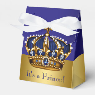 Blaues Gold Kronprinz Baby Shower Geschenkschachtel