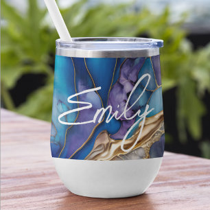 Blaues Gold-Marmor personalisiertes Namensgeschenk