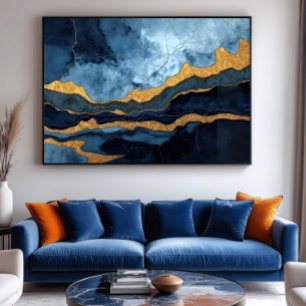 Blaues Gold Poster