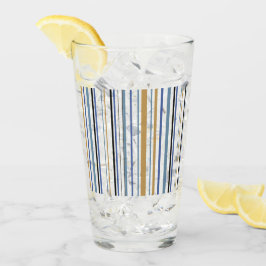 Blaues Gold und weiße Streifen Glas