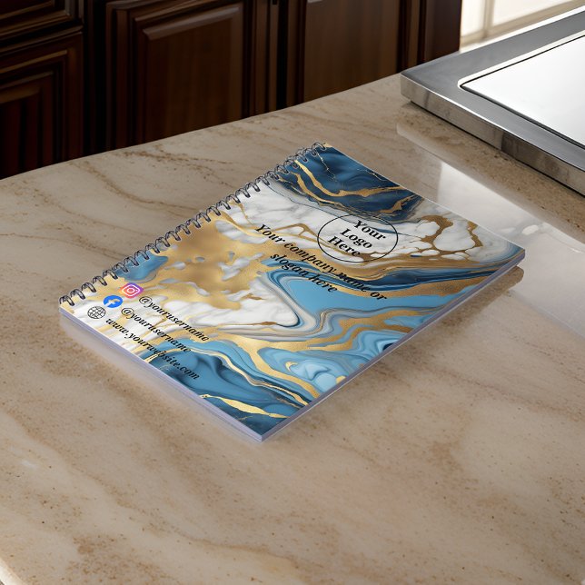 Blaues Gold und weißer Marmor Notizblock (Von Creator hochgeladen)